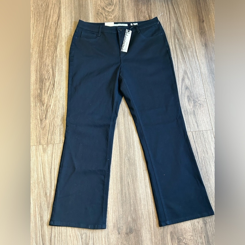 JONES NY Jeans Mercer Bootcut Black Rhinestone Pocket Pants Sz 16 NWT